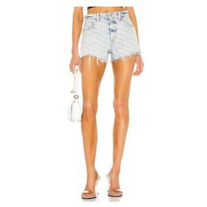 ALEXANDER WANG Bite Shorts Pebble Bleach Logo Print Size 27